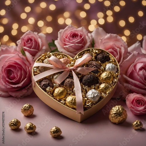 heart shaped box with golden rings