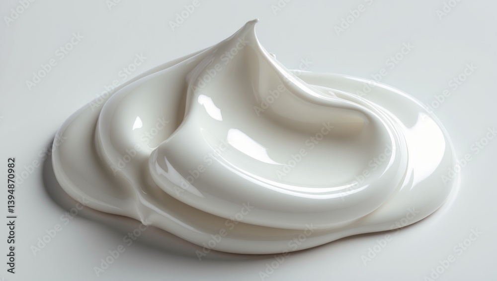 Zoomed-in image of a white cream sample on a white background Zoomed-in image of a white cream sample on a white background
