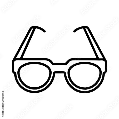 Eyeglasses outline vector drawing clip art for vision correction and style accessory illustration design