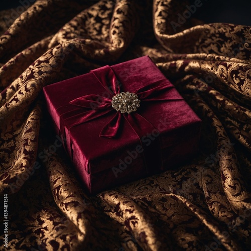 gift box with golden ribbon