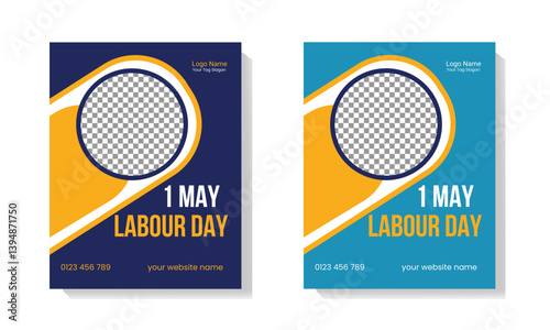 Labor day flyer or poster template design