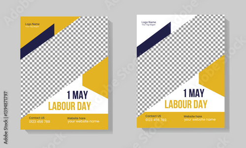 Labor day flyer or poster template design