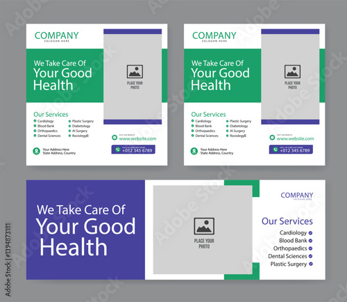medical healthcare service suitable for social media post feed square design for hospital clinic doctor and dentist business marketing ads banner template