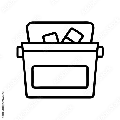 Ice chest cooler vector icon for camping picnic and outdoor activities portable ice box container  px