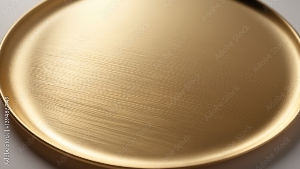 Textured gold metal plate or plaque with a brushed finish