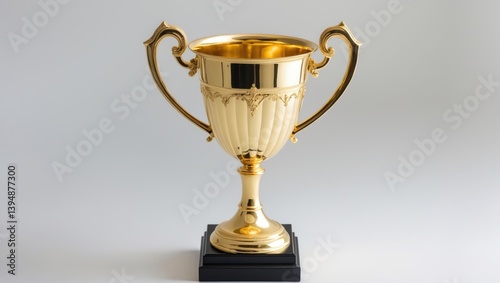 Obraz na płótnie Golden trophy on a white backdrop w salonie