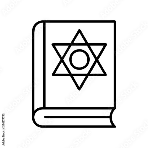 Jewish torah book with star of david vector illustration for religious and cultural designs use case