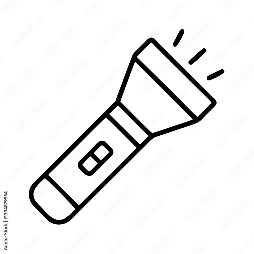 Isolated flashlight vector icon illustration for camping hiking and emergency light source design needs exactly chars Isolated flashlight vector icon illustration for camping hiking and emergency light source design needs exactly chars