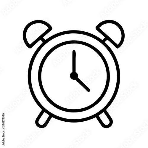 Alarm clock vector icon illustration, time management and reminder concept, wake up call and deadline alert 