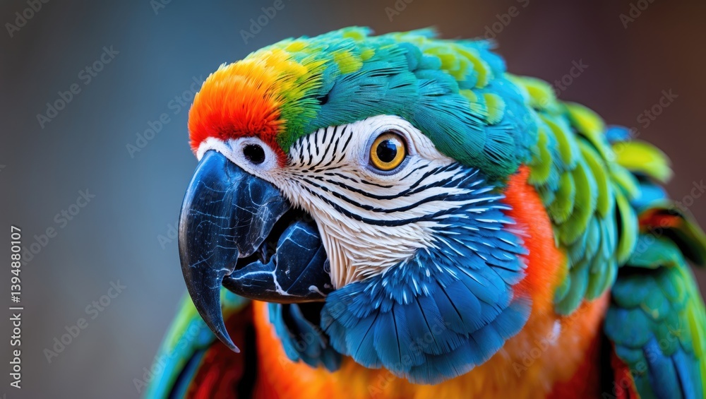 Obraz premium Close-up view of a vibrant parrot