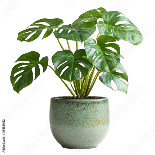 Wallpaper Mural A Healthy Dwarf Monstera Plant in a Ceramic Pot Isolated on Transparent Background Torontodigital.ca