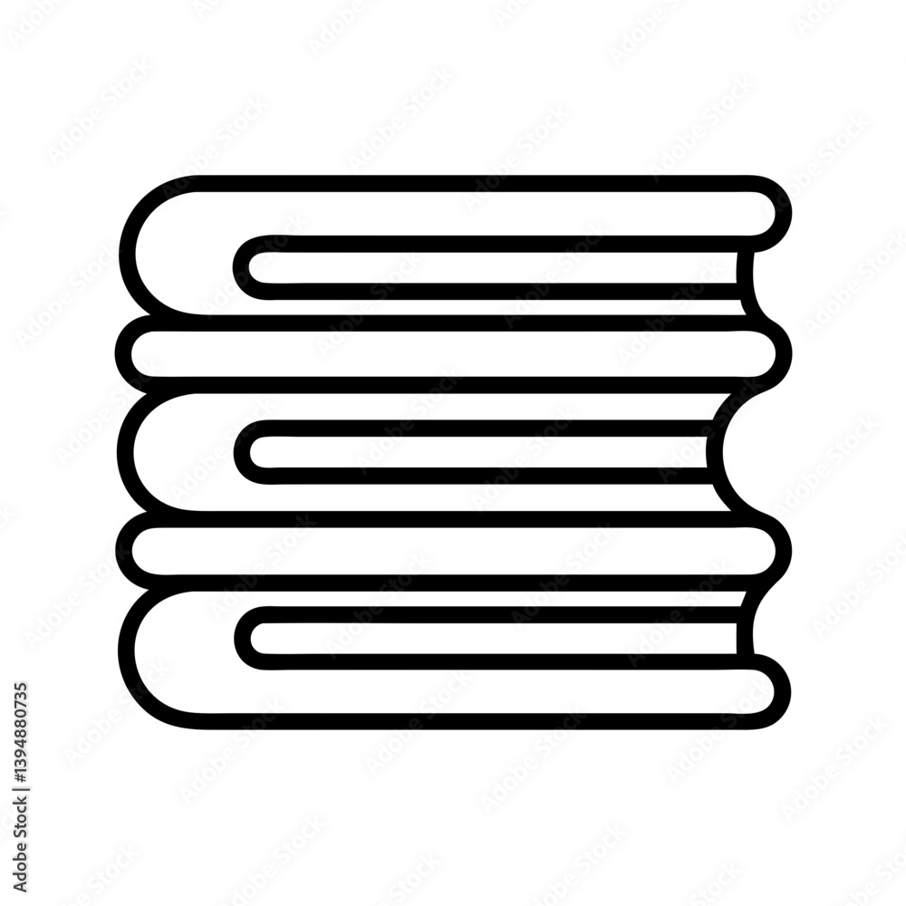 Stack of books vector illustration for library reading education and literature study design concept icon
