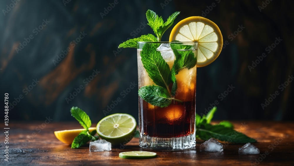 Fototapeta premium Cocktail made with high-proof drinks