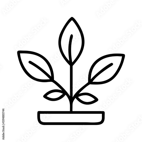 Plant seedling growing in pot vector icon illustration for gardening and agriculture projects design element