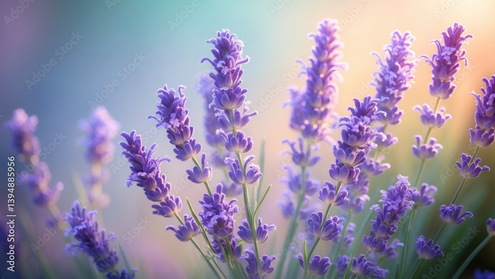 Detailed shot of lavender petals, Gentle focus on banner background Detailed shot of lavender petals, Gentle focus on banner background