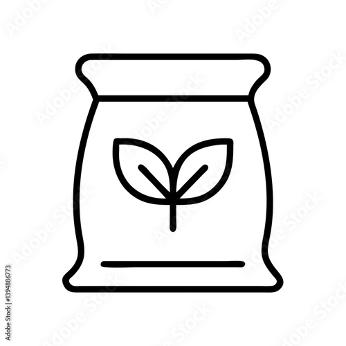 Fertilizer bag icon vector illustration for agriculture and gardening supplies and organic farming