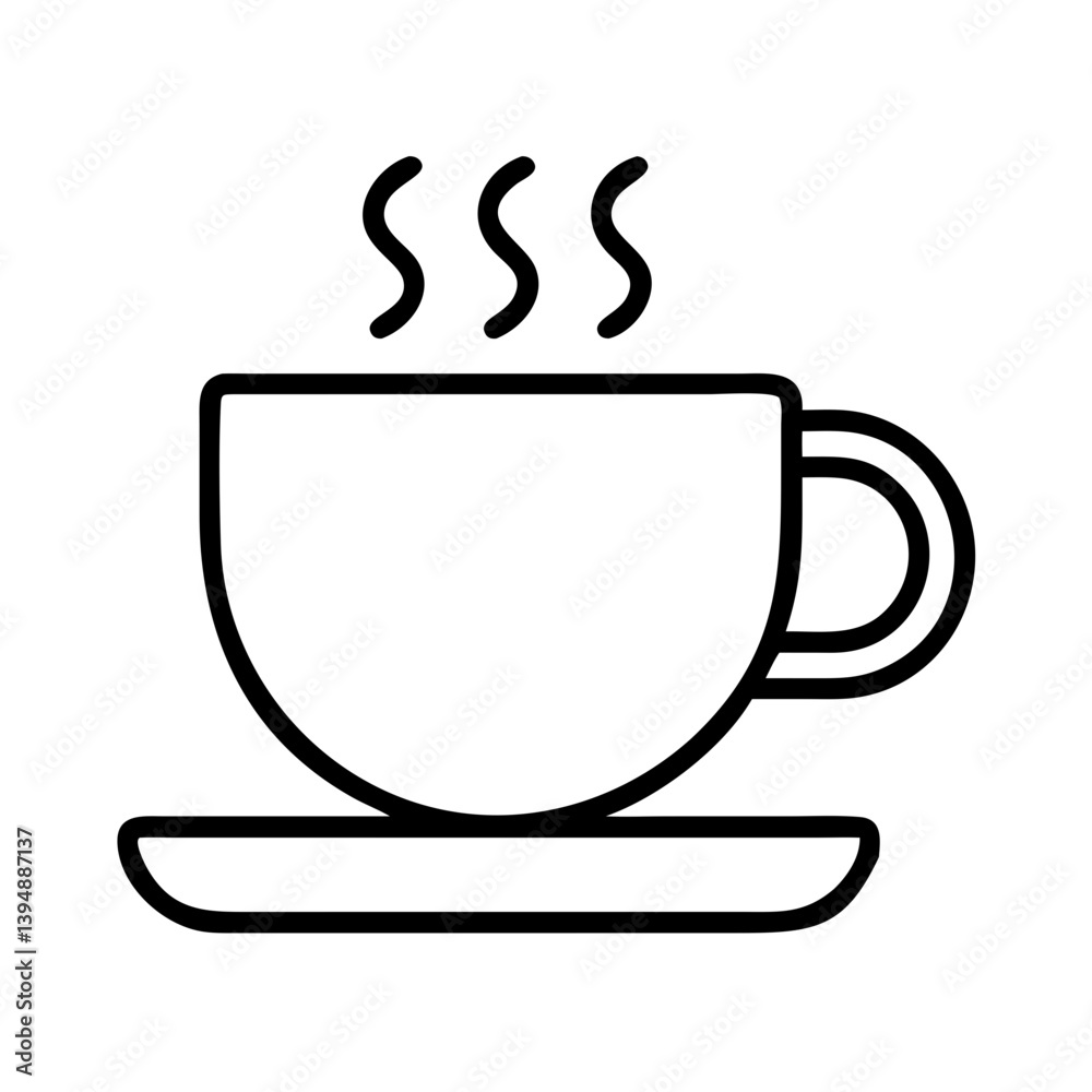 Hot coffee cup vector illustration with steam for cafe menu and drink related design projects use Hot coffee cup vector illustration with steam for cafe menu and drink related design projects use