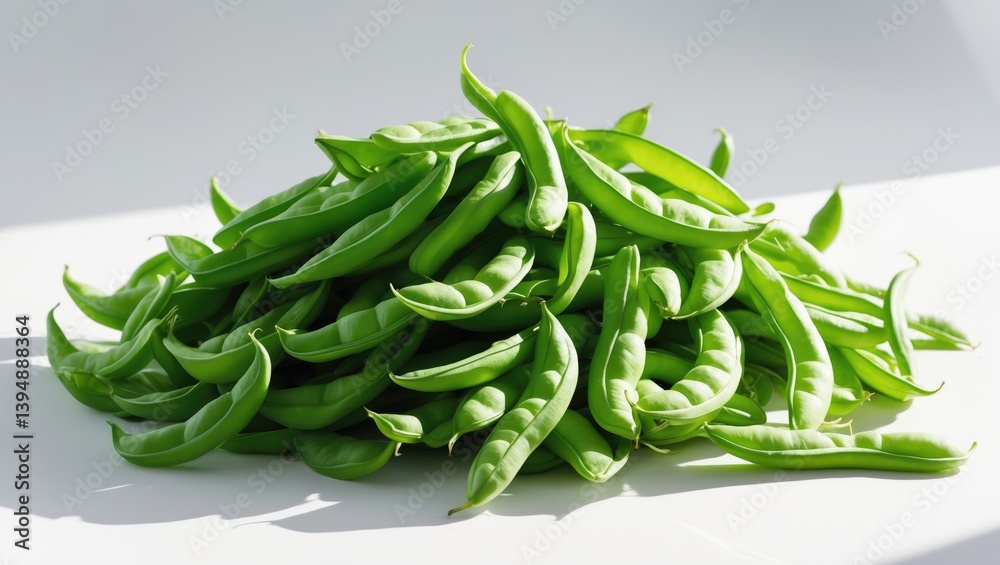 Fresh winged beans piled together against a white background. Fresh winged beans piled together against a white background.