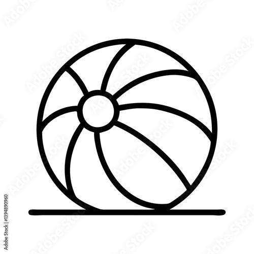 Beach ball vector icon summer fun illustration outline drawing simple style beach toy graphic design char