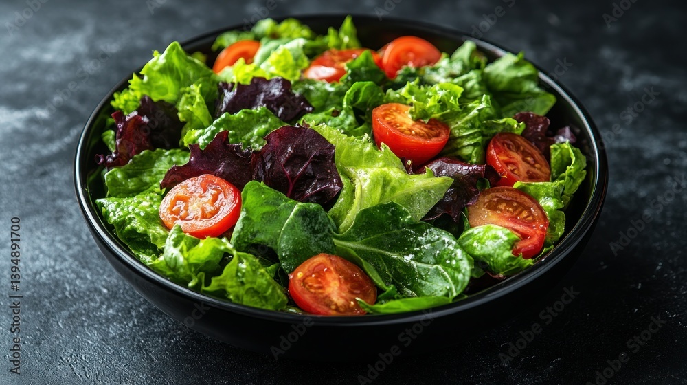 Fresh salad with mixed greens and cherry tomatoes Fresh salad with mixed greens and cherry tomatoes