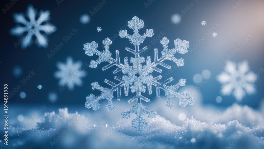 Snowflakes and frost in a digital composition. Snowflakes and frost in a digital composition.