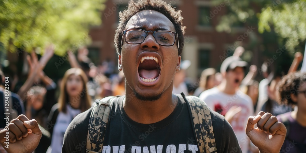 Student protest against government policies, representing the youths role in advocating for change and justice.