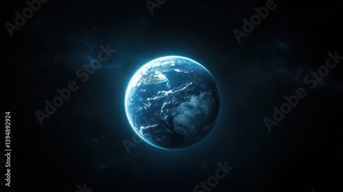 Aweinspiring view of earth from space with nebulae, stars, and the vastness of the universe