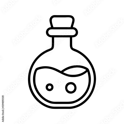 Potion bottle icon vector illustration for alchemy and magical elixir design and halloween theme concept