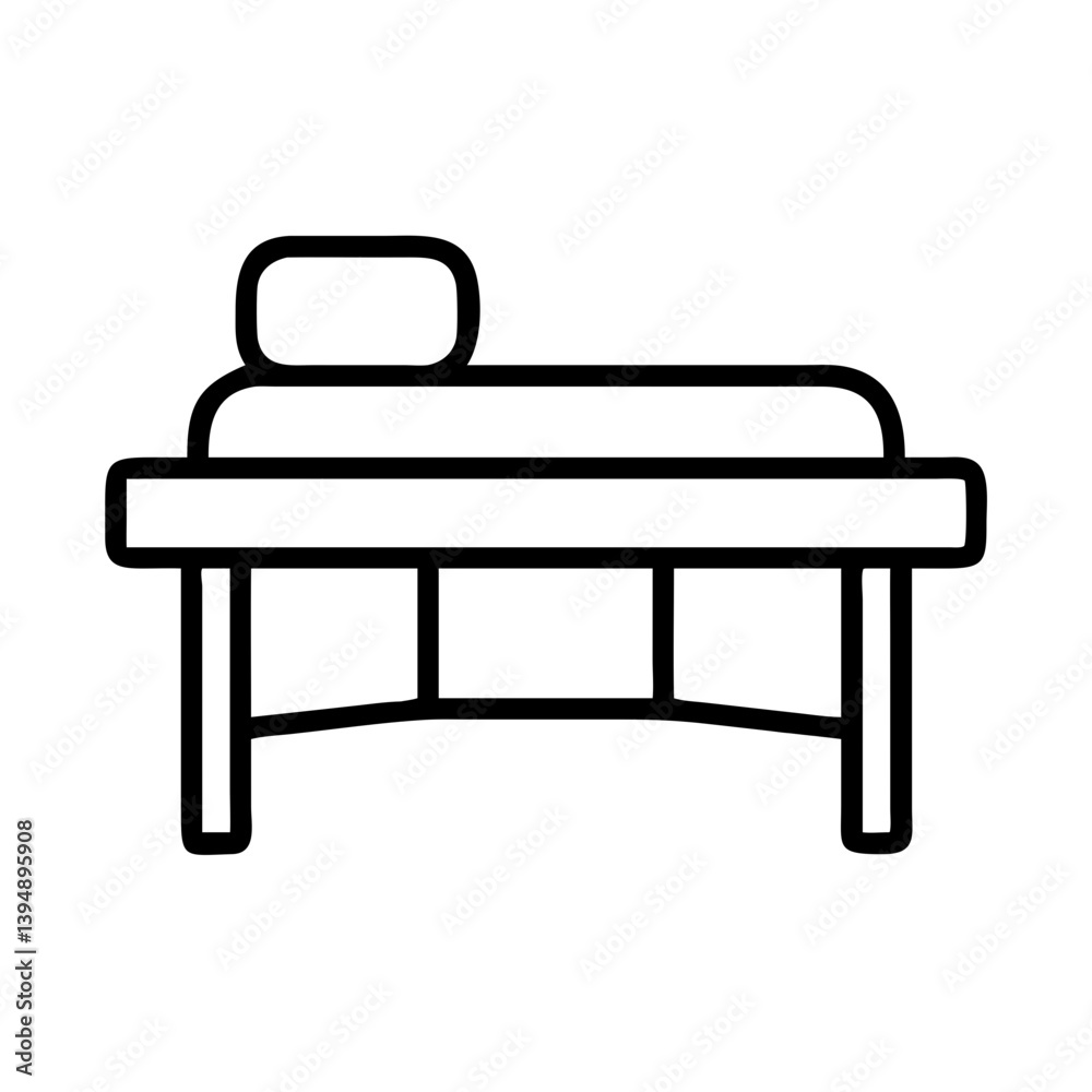 Massage table icon vector, spa and wellness center equipment for relaxation therapy and body treatment illustration Massage table icon vector, spa and wellness center equipment for relaxation therapy and body treatment illustration