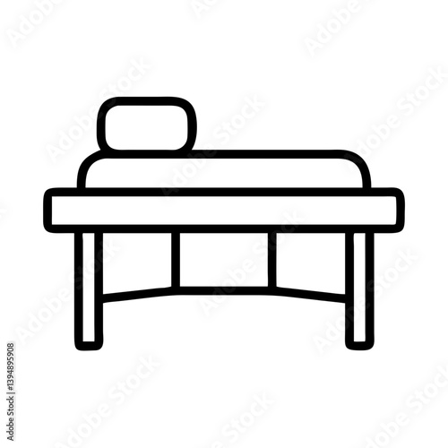 Massage table icon vector, spa and wellness center equipment for relaxation therapy and body treatment illustration