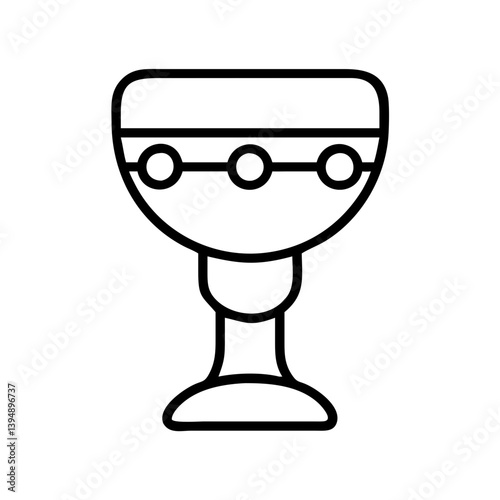 Outline chalice vector art, holy grail illustration, wine glass icon, religious cup drawing, goblet image
