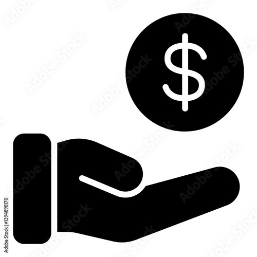 Hand coin icon