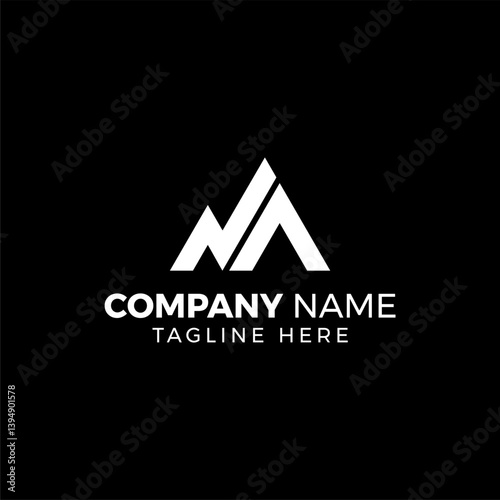 NA Adventure Logo – Mountain Initial Monogram for Outdoor Brand