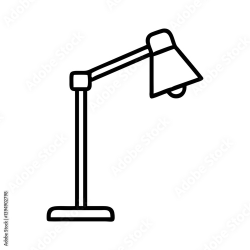 Outline desk lamp vector icon illustration for interior lighting and home office design concept element