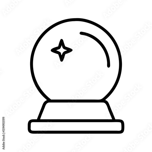 Crystal ball fortune teller magic future prediction mystical sphere divination spiritual gazing ball icon vector