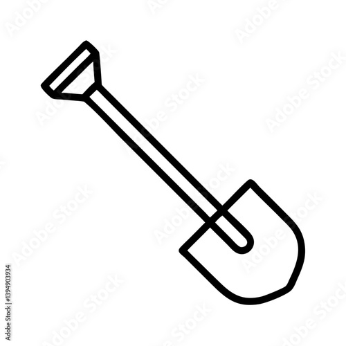 Shovel outline icon vector illustration digging tool gardening equipment construction instrument excavation 