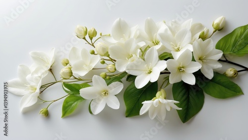 Isolated jasmine flower on a white surface