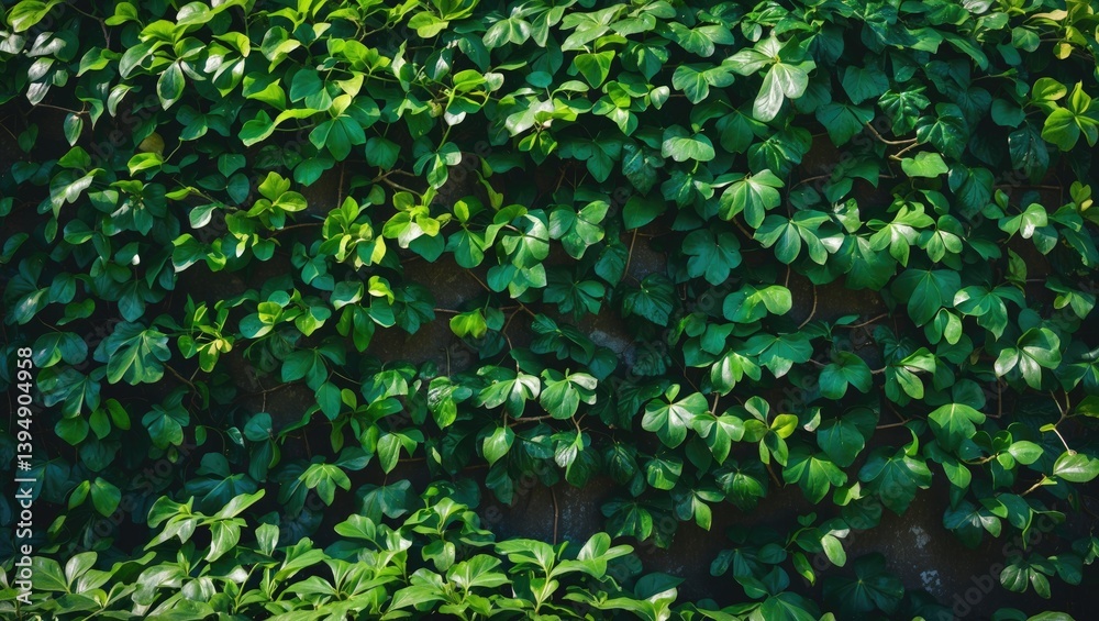 Wall adorned with a green climbing Fig plant Wall adorned with a green climbing Fig plant