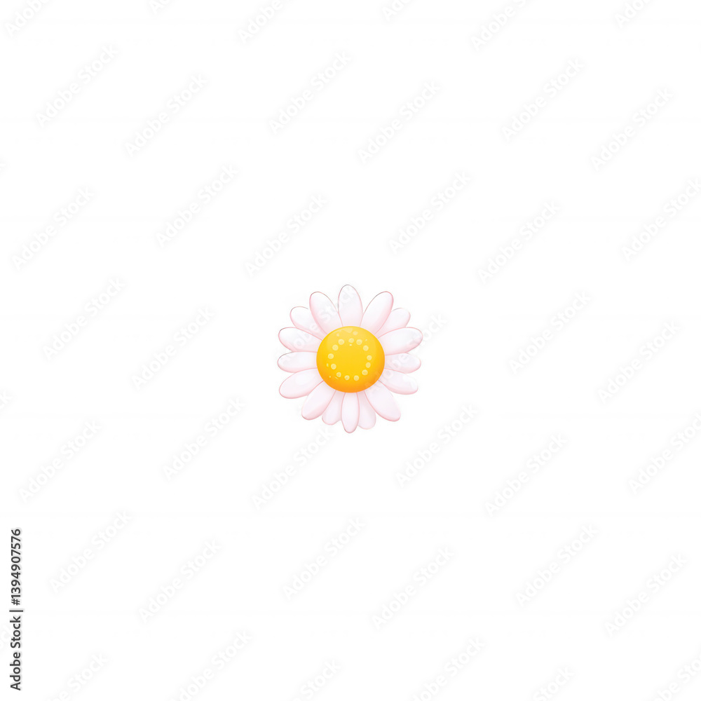 A delicate daisy with pink petals and a yellow center, showcasing its beauty against a white isolated background. Perfect for designs, floral themes, and nature-inspired projects.