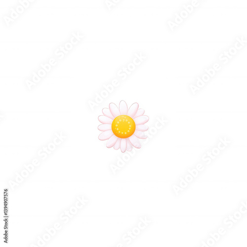 A delicate daisy with pink petals and a yellow center, showcasing its beauty against a white isolated background. Perfect for designs, floral themes, and nature-inspired projects.