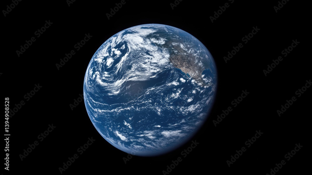 Earth: The Blue Planet Shining in Space with clouds Earth: The Blue Planet Shining in Space with clouds