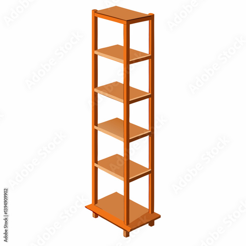 wooden shelves isolated on white