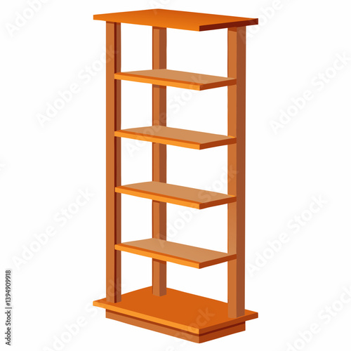 wooden shelves isolated on white
