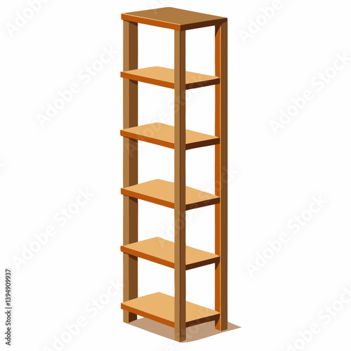 wooden shelves isolated on white