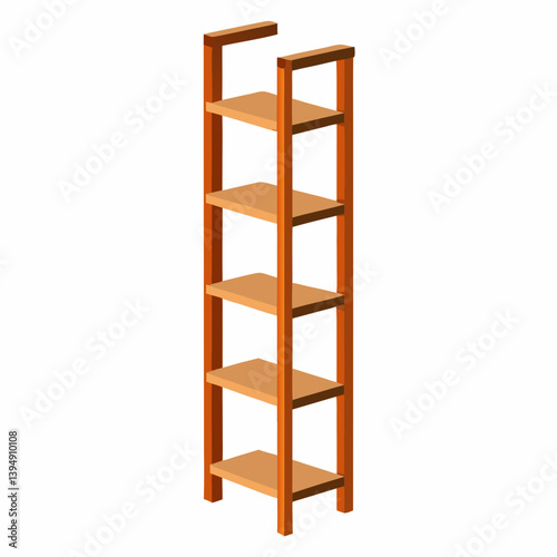 wooden shelves isolated on white