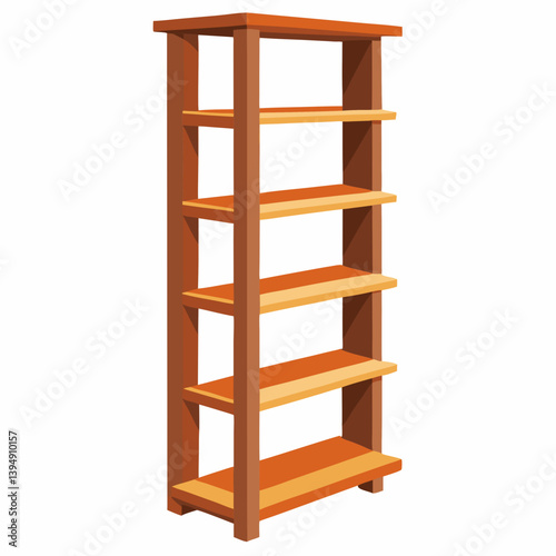 wooden shelves isolated on white