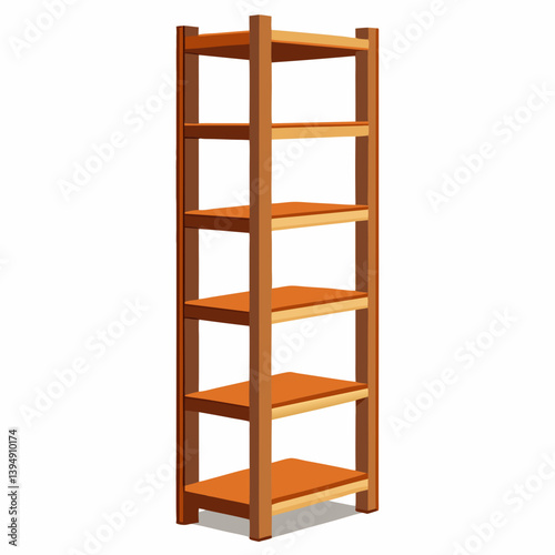 wooden shelves isolated on white