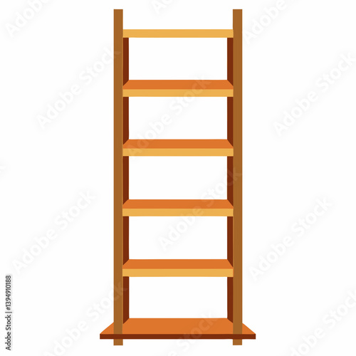 wooden shelves isolated on white