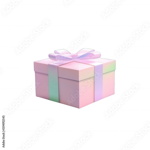 Obraz na płótnie A lovely pastel pink gift box tied with a delicate ribbon, perfect for any special occasion. Ideal for celebrations, birthdays, or festive events, creating a cheerful atmosphere. w salonie