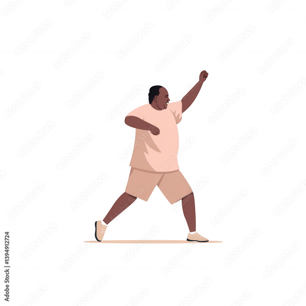A man engaging in an energetic movement with a determined expression, wearing casual athletic clothing. Perfect for themes of fitness, wellness, and positive lifestyle choices.
